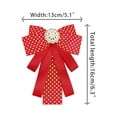 thumbnail image 2 of INSPIRE CHIC Women's Bow Ties Polka Dots Ribbon Shirt Collar Decoration Brooch Pin Red, 2 of 4