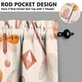 thumbnail image 3 of Mushroom (62) Kitchen Curtains - Vintage Tier Curtains for Bathroom Living RV Rod Pocket Window Drapes 36 Inch 2 Panels Set 27.5"x24" Window Treatment Tiers, 3 of 4