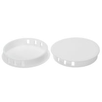Uxcell 6mm 2.4" Plastic Hole Plugs, Flush Type Round Hole Cover Snap in Locking Hole Tube, White 6Pcs