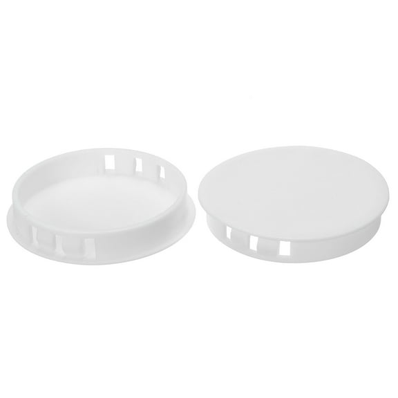 Uxcell 6mm 2.4" Plastic Hole Plugs, Flush Type Round Hole Cover Snap in Locking Hole Tube, White 6Pcs
