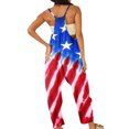 thumbnail image 4 of Dyegold Jumpsuits for Women Casual, Women Rompers and Jumpsuits Pocket Summer Fashion Playsuit Bibs 4th July Tie Dye V-Neck Sleeveless Rompers Playsuit, 4 of 6
