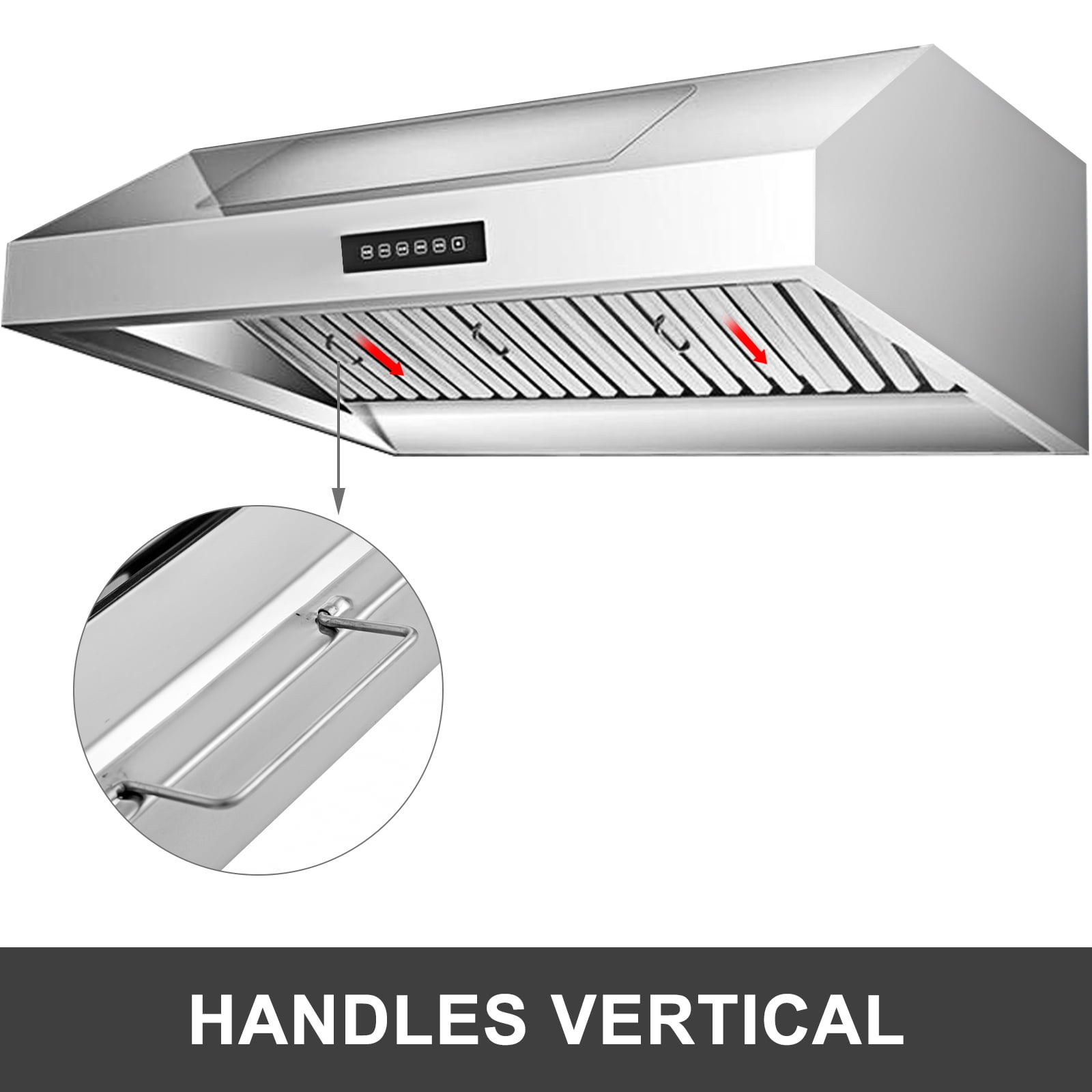 KFFKFF 6 Pcs Commercial Kitchen Range Hood Filters, 19.5W x 24.5H Inch, 430 Stainless Steel Restaurant Hood Filter, with 4 Grooves, for Grease Rated Commercial Kitchen Range Hoods