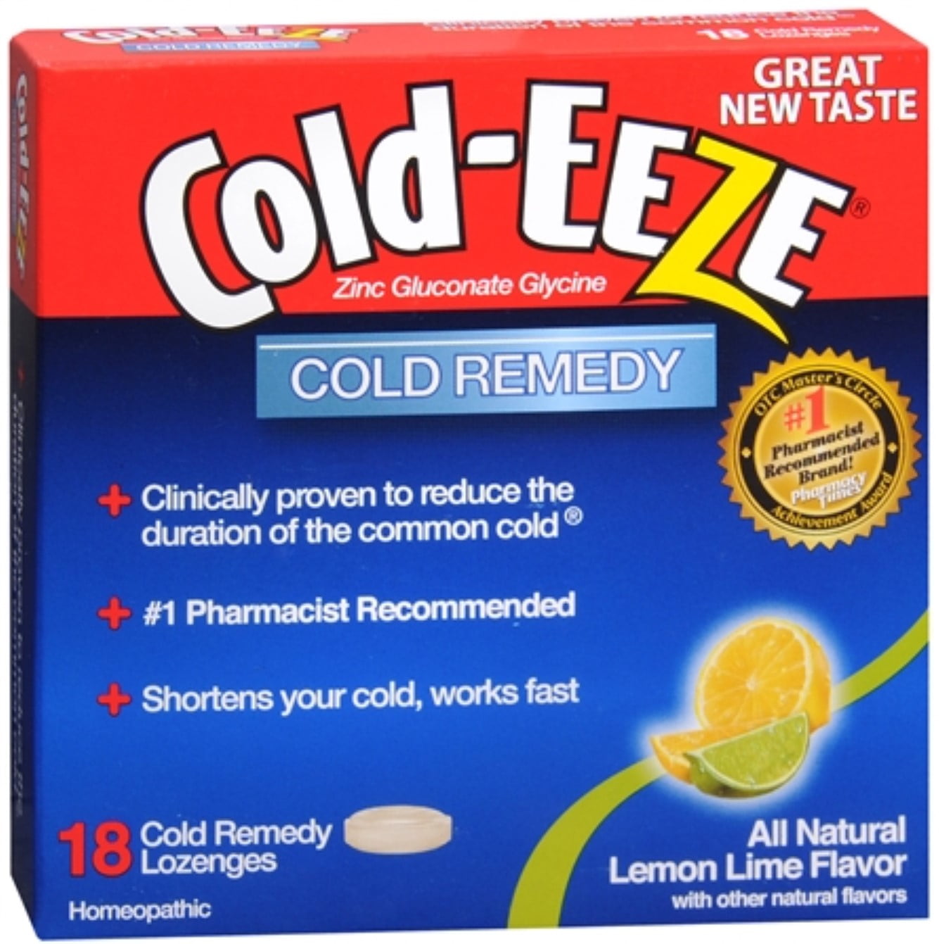 ColdEEZE Cold Remedy Lemon Lime Lozenges, 18 Count