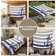 thumbnail image 6 of Anchor Gray Large Tapestry for Bedroom Wall Hanging Tapestry, Modern Navy Blue White Striped Nautical Ceiling Backdrop Tapestries Poster Blanket Wall Decor for Teens Room Living Room Dorm 85" x 90", 6 of 8