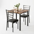 thumbnail image 1 of 3-Piece Kitchen Table Chair Set, Indoor Modern Dinette Set for 2, Square Dinner Table Set with 2 Upholstered Chairs for Dinette, Breakfast Small Space, 1 of 9