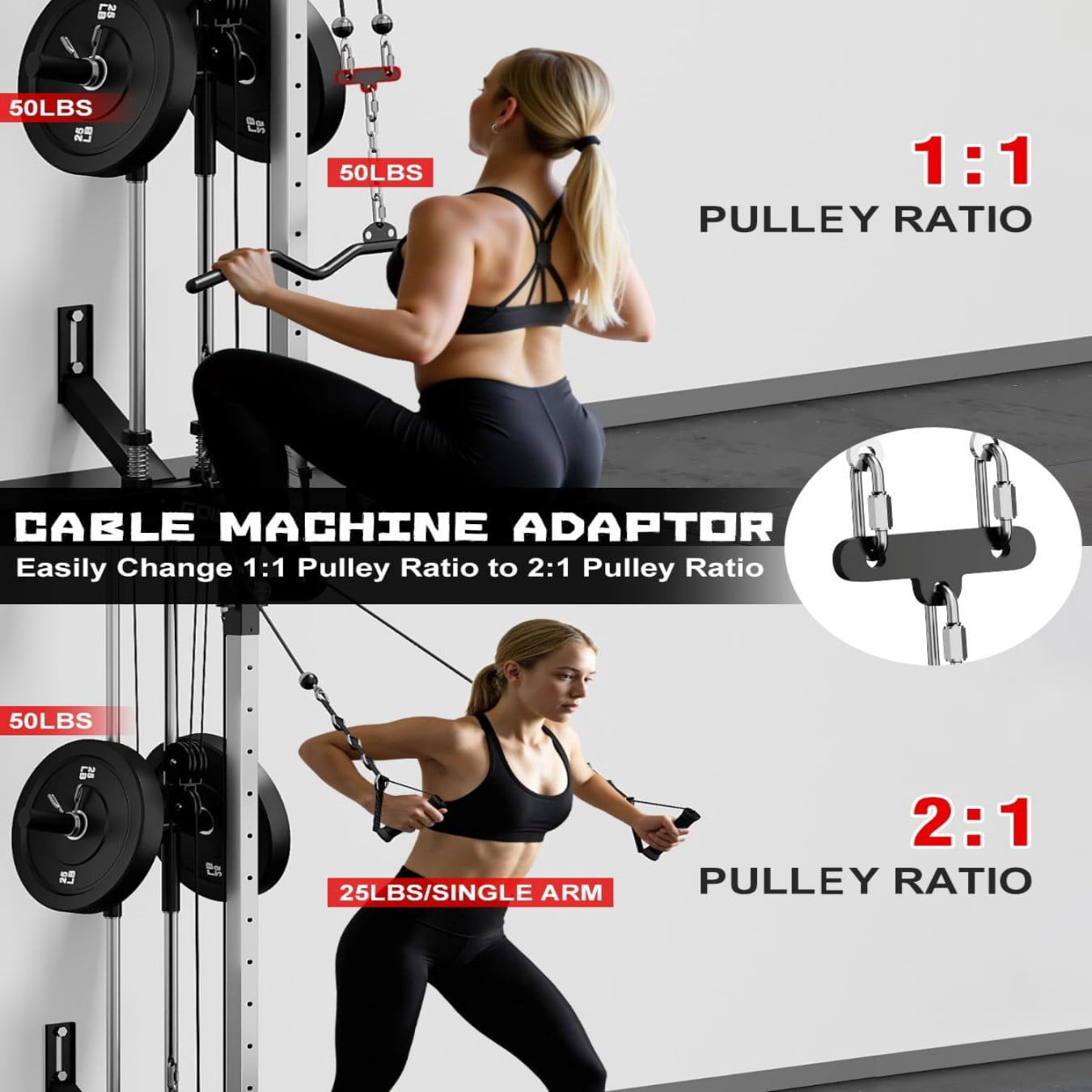 Cable Crossover Machine, Lat Pulldown Cable Training for Home Gym Station, Wall Mounted Pulley Tower functional trainer with Adjustable 18 Positions Dual Pulley System