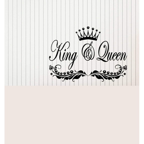Large Vinyl Wall Decal Lettering Crown for King and Queen Bedroom Decor Stickers Mural (g3461) Black