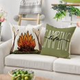 thumbnail image 5 of Happy Camper Camping Life Throw Pillow Covers 18x18 Set of 4, Gnome S''More Campfire Decoration for Sofa Couch, 5 of 6