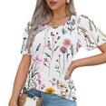 thumbnail image 5 of Summer Tops for Women 2025 Trendy Plus Petite Work Blouses for Women Office Professional Womens T Shirts Casual V Neck, 5 of 6