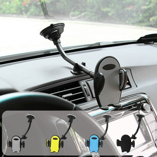 Soporte universal para teléfono de coche - soporte de ventosa giratorio de 360° para el salpicadero, compatible con iPhone y teléfonos Android de 4,7-6,7 pulgadas, brazo ajustable 64-88mm