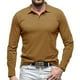thumbnail image 1 of pstuiky Camisas para hombre de manga larga, Blusa con botones y solapa de color liso para hombre Tops de hombre xxl, 1 of 5
