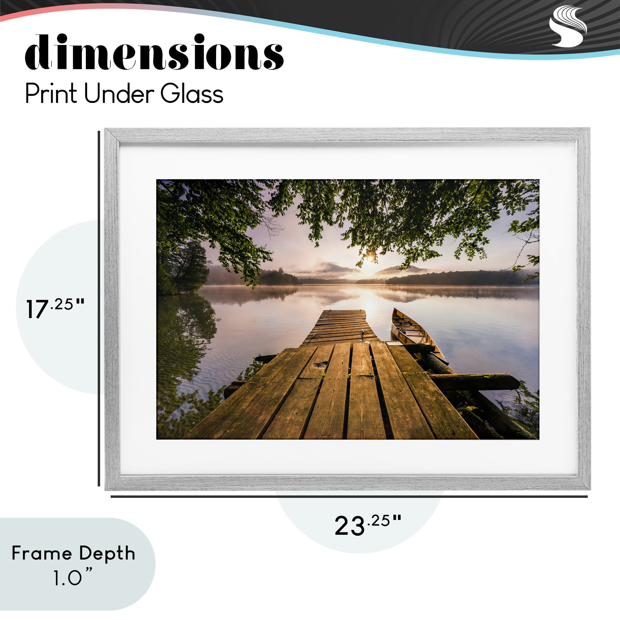 Stupell Industries Misty Morning Light on Lake Gray Framed Print Under Glass, design by Jonathan Zaharek
