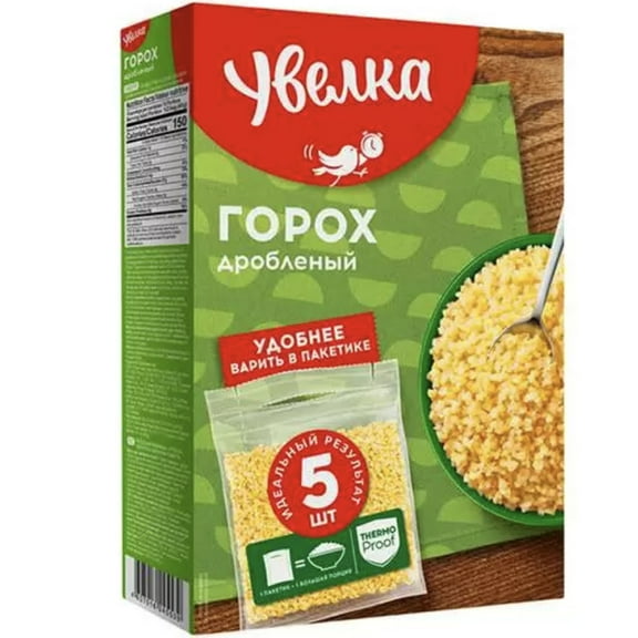 Uvelka Crushed Peas in 5 Boil-in-Bags 400g/ 14.10 oz