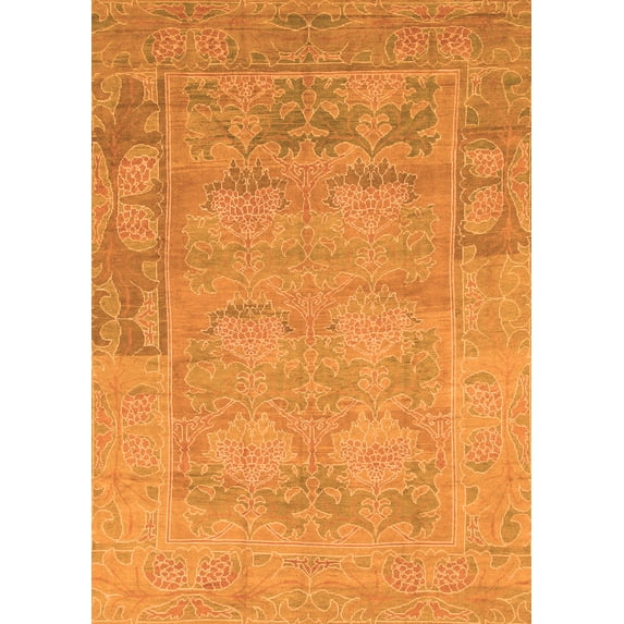 Ahgly Company Indoor Rectangle Abstract Orange Modern Area Rugs, 8' x 10'