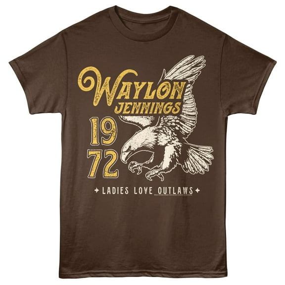 Waylon Jennings Eagle 1972 Men's T Shirt (DarkBrown, Adult3XL)