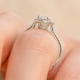 thumbnail image 5 of solitaire jewels Dianty 1CT Oval Moissanite Hidden Halo Engagement Ring For Women, 14K White Gold, 5 of 7