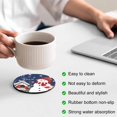 thumbnail image 3 of Navy Blue Snowman Christmas Coasters Set of 4, Absorbent Coasters for Drinks, Xmas Snowflake Birds Berry Winter Coaster for Desk Coffee Table Protection, Home Decor House Warming Gifts 4", 3 of 8