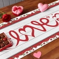 thumbnail image 4 of Love Dwarf Table Runner 14 x 72 Inch, Rose Gray Wood Grain Valentine's Day Washable Cotton Linen Dining Table Runner Tabletop Decorations for Restaurant Home Kitchen Party, 4 of 9