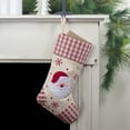 thumbnail image 2 of Northlight 16.5" Red and Ivory Embroidered Santa Claus Christmas Stocking with Gingham Cuff, 2 of 4