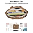 thumbnail image 4 of Tote Bag for Women - Paw Prints Shoulder Bag - Large Utility Work Duffle Bag with Zipper Handbag for Travel, Work, Sprots, 4 of 5
