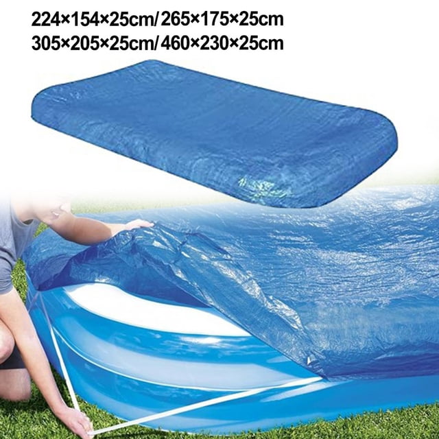 Rectangular Pool Cover Protective Windproof Rainproof For Inflatable Pool 224×154×25Cm Shenzhuyue