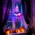 thumbnail image 6 of Hanging Witch Hats with Lights, Halloween Decorations Outdoor Indoor, LED Light Up Jagged Witch Hat, Floating Witch Hat Waterproof, for Porch Yard Patio Garden Tree Home Party Supplies, 6 of 6