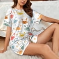 thumbnail image 4 of Logiee Colorful Crabs Print Womens Pajamas Set,Short-Sleeve Pajama 2 Piece Sleepwear with Pockets-Large, 4 of 6