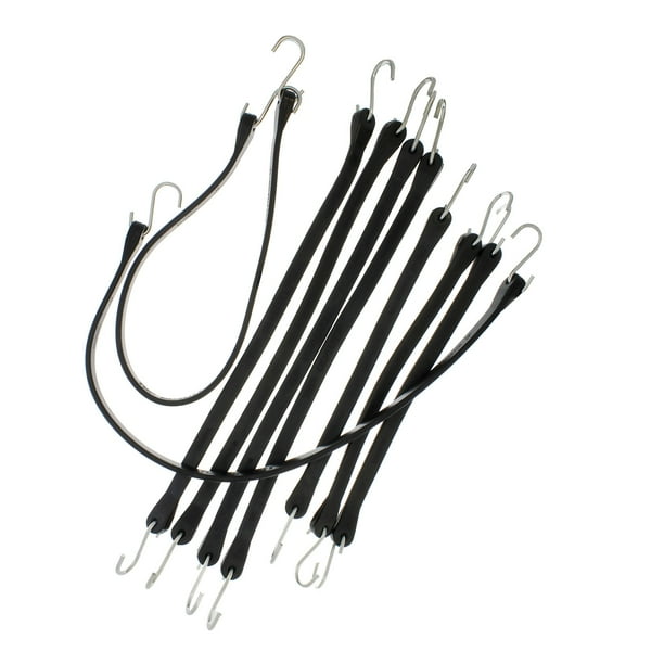 ABN EDPM Assorted Bungee Cords with Hooks 9pk Heavy Duty Bungee