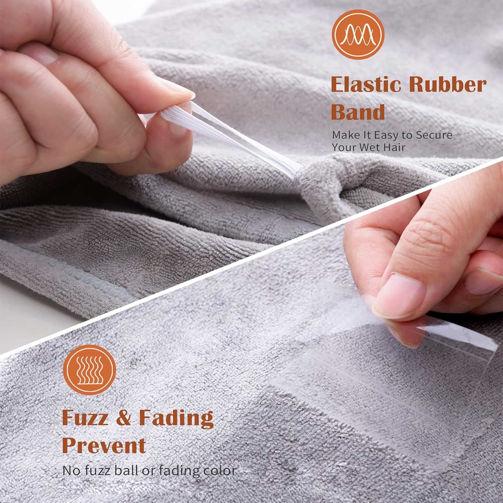 3PCS Microfiber Hair Towel Wrap Ultra Absorbent Hair Turbans for Women Curly, Long & Thick Hair (Blue, Grey, Pink)