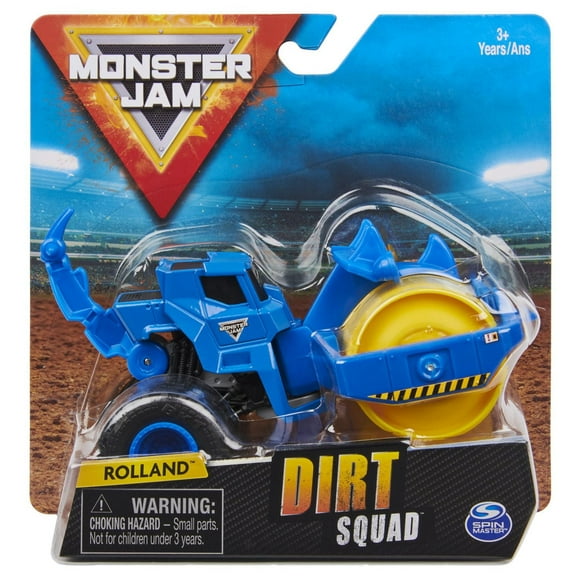 Monster Jam, Official Rolland Dirt Squad Steamroller Monster Truck with Moving Parts, 1:64 Scale Die-Cast Vehicle