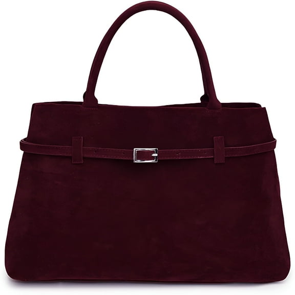 GASTROPOD Suede Handbag Retro Suede Purse for Womens Suede Tote Bags Fashion Shoulder Purse Brown Top-Handle Tote Bags