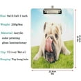 thumbnail image 2 of FMSHPON 3D Grass British Bulldog Licking Nose Clipboard Hardboard Wood Nursing Clip Board and Pull for Standard A4 Letter 13x9 inches, 2 of 5