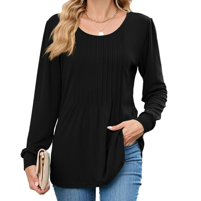 Mes Articles Chemises pour Femmes Chemises à Manches Longues pour Femmes T-Shirts Classiques pour Femmes Coupe Ample Col Rond Haut à Manches Longues pour le Quotidien et les Activités Décontractées TG