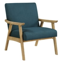 OSP Home Furnishings Weldon Chair in Klein Azure fabric with Brushed Finished Frame