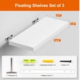 thumbnail image 3 of oridom Floating Shelves for Wall, White Wood WallShelf of 3, 16" Wall Mounted Floating Shelf for Kitchen, Living Room, Bedroom, Bathroom Storage, Book Shelf for Walls Home Decor, Frame Display C80, 3 of 3