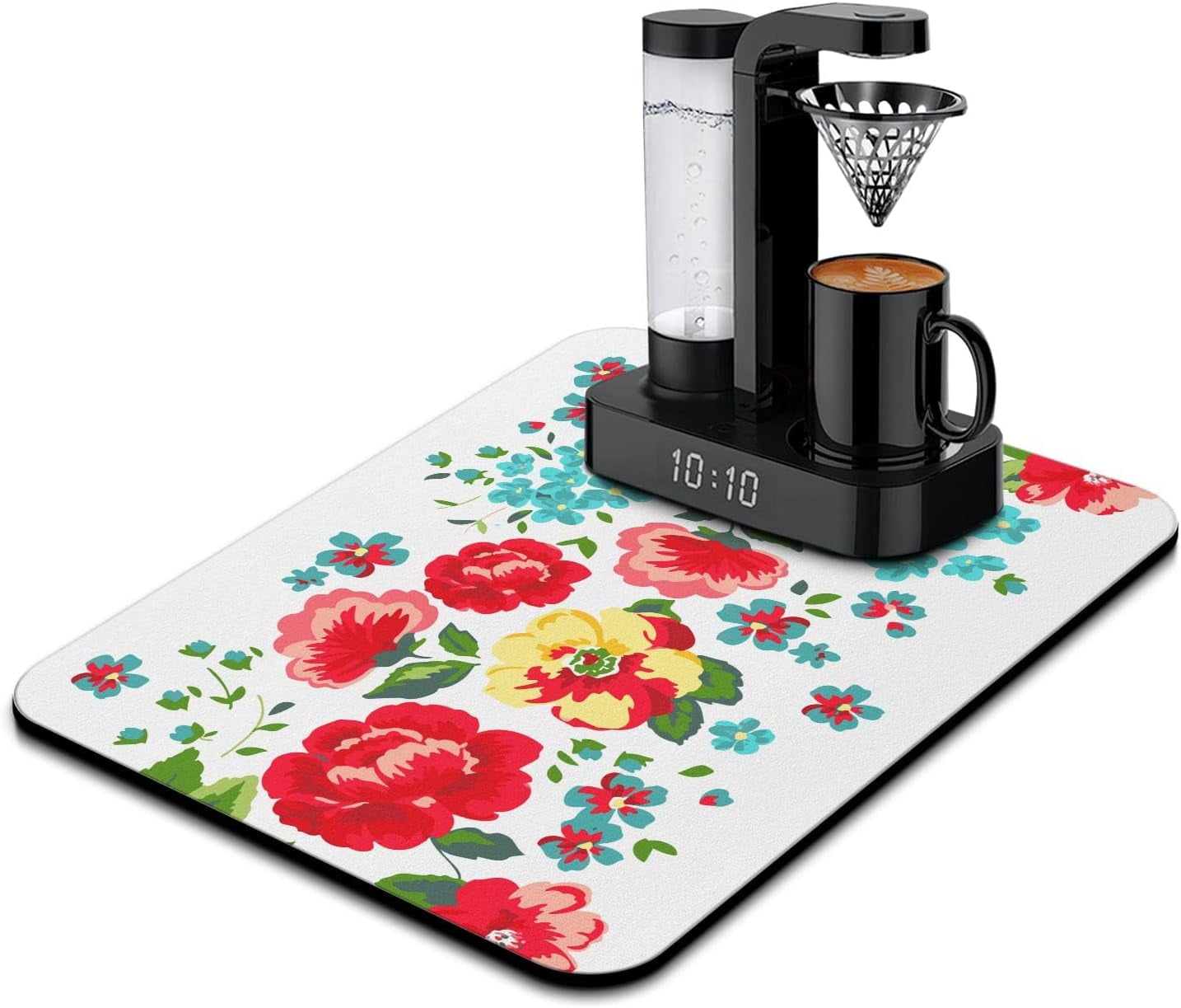 Coffee Bar Mat Accessories for Countertop Absorbent Hide Stain Rubber