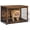 Rustic Brown 38.6"L x 25.6"W x 26.8"H, variant on 27.2" Dog Crate Furniture, Indoor Dog Cage Side End Table, M Pet Wood Kennel for Medium and Small Dogs up to 30 lb with Multi-Purpose Removable Tray, Double-Door Pet House, Greige