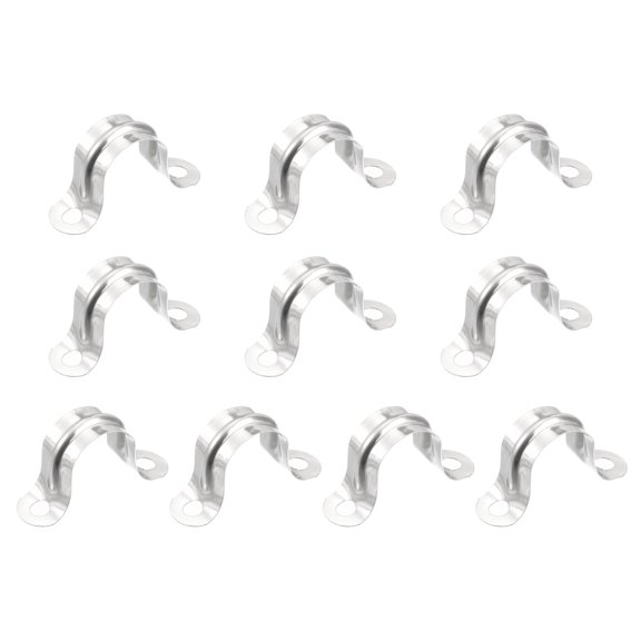 Uxcell 16mm 2 Hole U shaped Rigid Pipe Straps Bracket Tube Clip 48 Pack