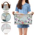 thumbnail image 5 of Yayeee Foldable Storage Basket for Shelves Set of 2 Waterproof Cloth Bins with Handles, Green Floral Cranes Pattern, 5 of 7