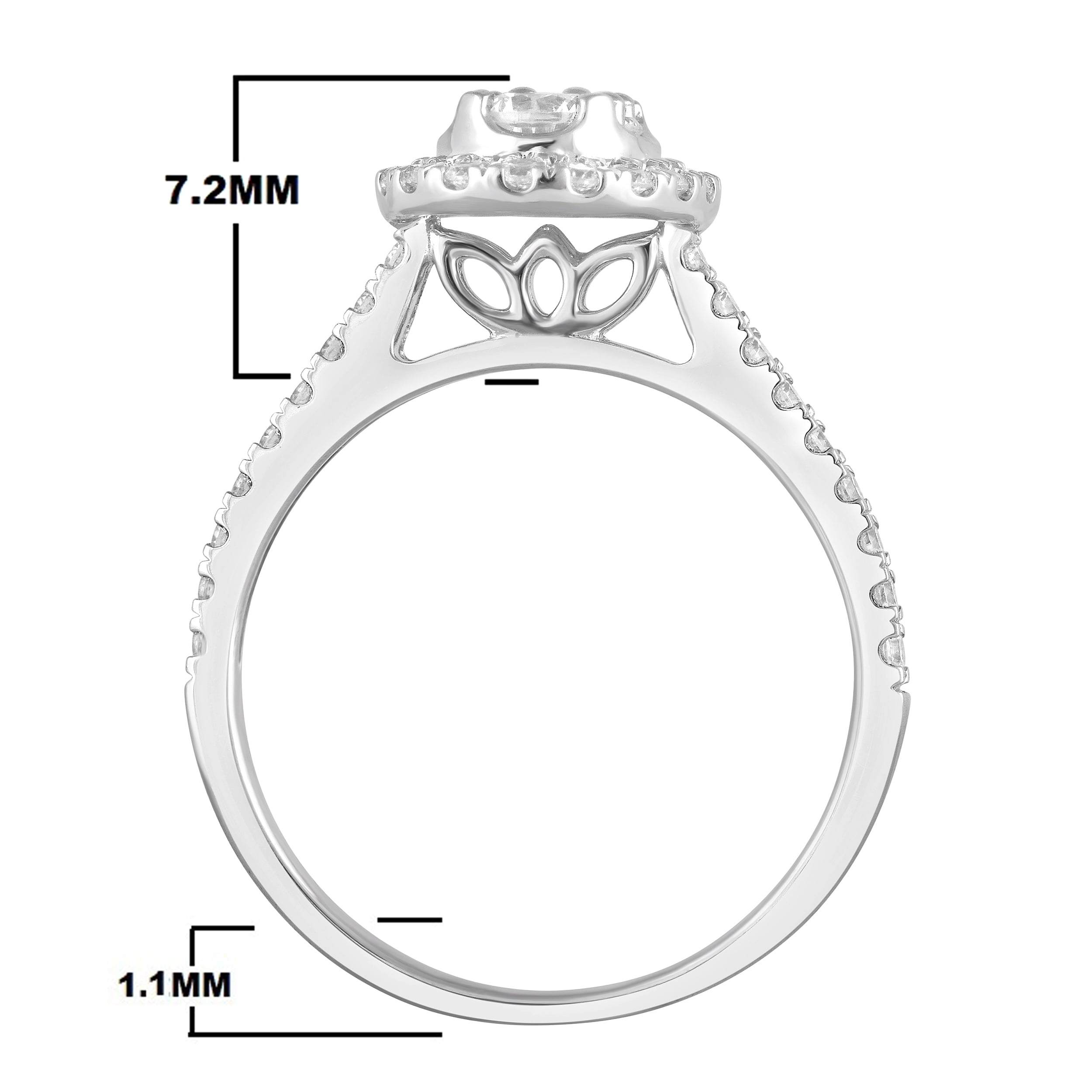 Unique Moments 1 Ct Round Cut Lab Grown Diamond Wedding Ring Set in 10K Gold (H-I, SI-I1)