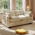 thumbnail image 4 of Noelse 75” Cloud Loveseat with Comfy Double Layer Upholstered Cushion, 2 Seater Modern Overstuffed Love seat Couch with Removable and Washable Corduroy Fabric for Living Room or Small Places, Beige, 4 of 8
