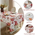 thumbnail image 2 of Trucks Pumpkins Leaves Print Tablecloth Rectangle 60 x 84 Inch Waterproof Stain Resistant Fabric Table Cloth, Polyester Table Cover for Fall, Harvest, Thanksgiving, Party, Farmhouse, White, 2 of 5
