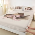 thumbnail image 3 of Homewish Cowboy Cowgirl Hat Twin Sheet Sets,Cute Bowtie Ribbon Twin Fitted Sheet,Pink Brown Flat Sheet For Girls Boys,Super Cozy Room Decor,3 Pieces, 3 of 7