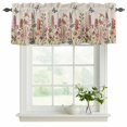 thumbnail image 2 of 2 Pack Valances for Windows, Spring Floral Window Valances for Living Room/Bedroom/Bathroom, Watercolor Lavender Daisy Butterflies Beige Light Filtering Kitchen Curtain Valance 54"W x18" L, 2 of 9