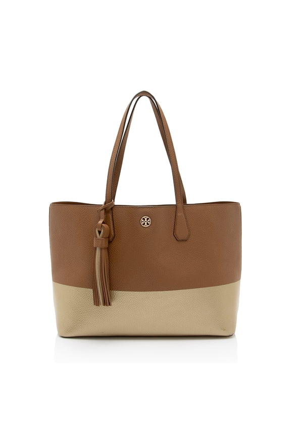 Pre-Owned Tory Burch Leather Colorblock Perry Tote