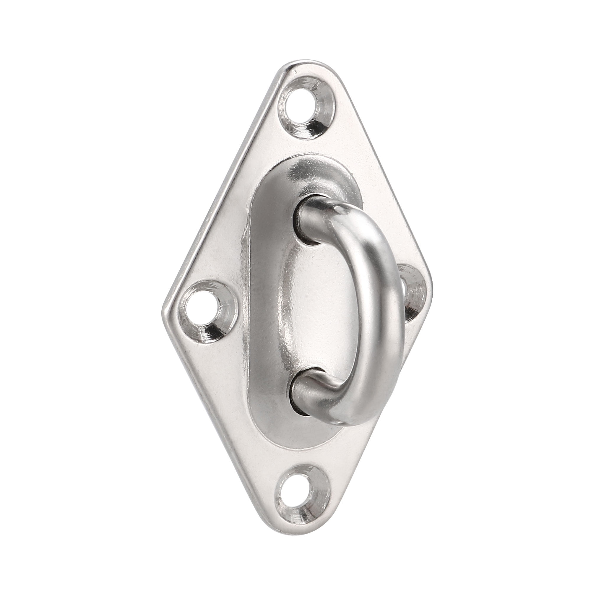 uxcell Stainless Steel Ceiling Hook with Ring Pad Eye Plate Hardware 65mmX40mm Staple Hooks Loop Wall Mount 