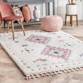 thumbnail image 3 of nuLOOM Lila Tribal Moroccan Shag Area Rug, 3' x 5', White, 3 of 5