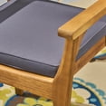 thumbnail image 4 of GDF Studio Nicola Patio Dining Chairs, Acacia Wood and Outdoor Cushions, Teak and Dark Gray, Set of 2, 4 of 6