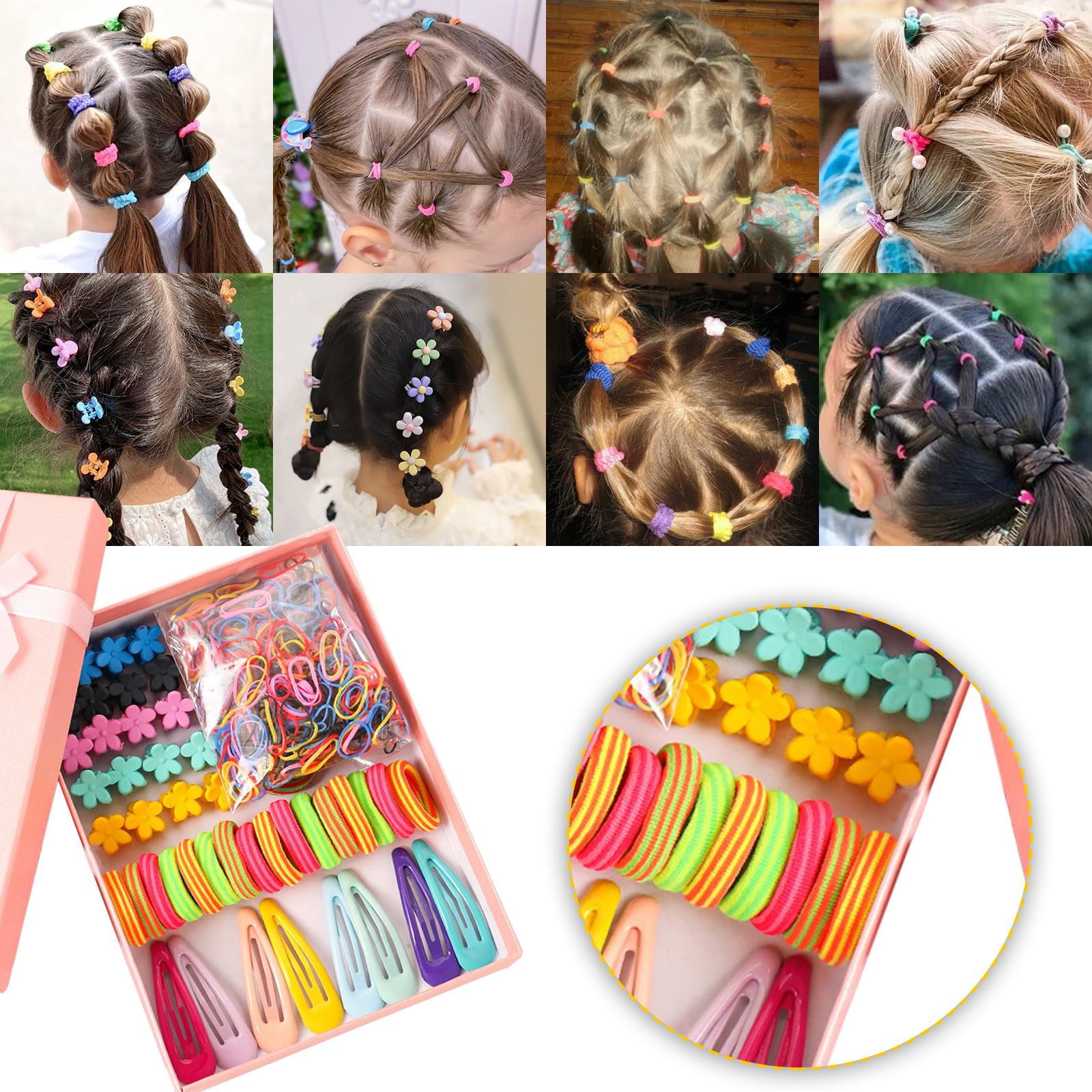 HSMQHJWE Hair Color Sets for Women Girls Hair Accessories Candy Color  Headwear Set Cute Hairpin Rubber Band Combination Set Creative Simple  Hairpin Head Rope Gift Small Snap Hair Clips Pet 