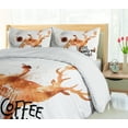 thumbnail image 5 of Ambesonne Coffee Art Duvet Cover Sets, Deer Antlers Nature, 2-Queen, Burnt Sienna Black White, 5 of 7